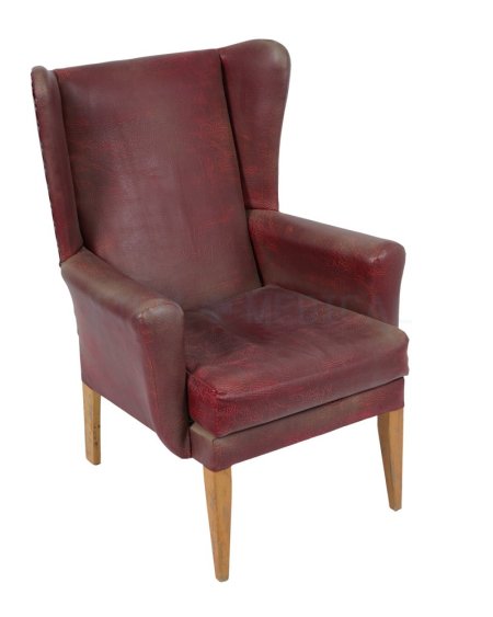  Red PVC Armchair Sun Faded